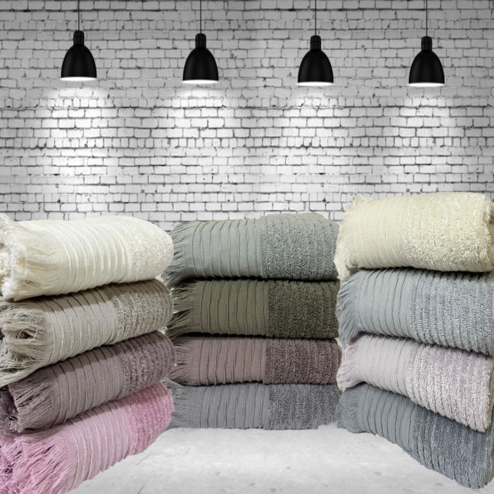 Saçaklı El Havlusu 50×90 cm Dalga Desenli